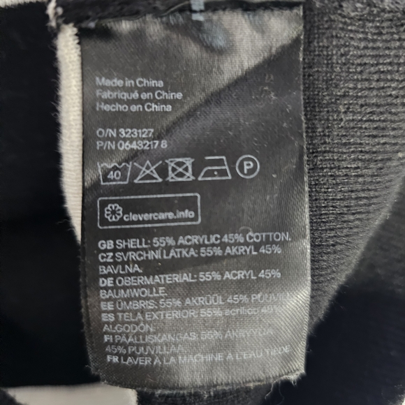 H&M Mens Jumper White Mustard Black Striped Knit Long Sleeve Crewneck - Picture 13 of 13